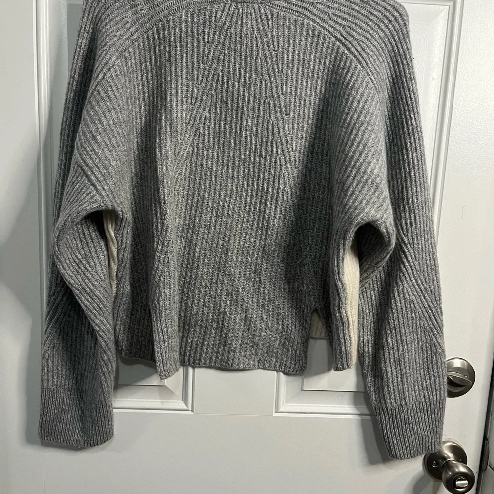 RAG & BONE
Pierce Colorblock Rib Cashmere Boxy Fit Knit Half Zip Sweater Gray XS - Picture 11 of 13